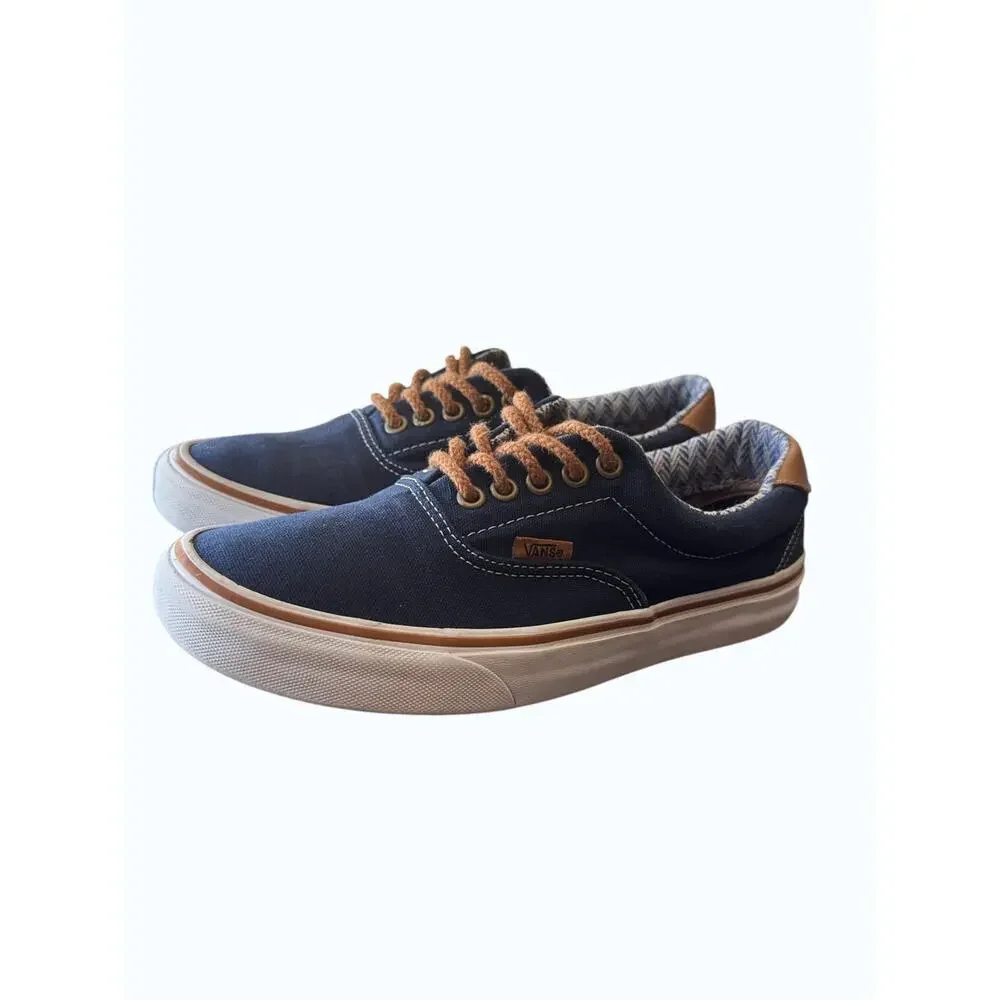 Vans Navy Blue Canvas Sneakers Women’s Size 8 Casual Lace-U Streetwear Low Top